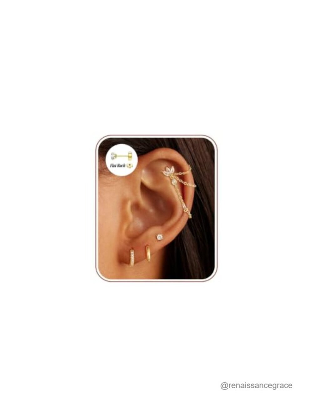 7-Piece Earring Stack Set Gold CZ Hoop Stud Huggie